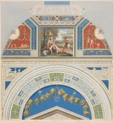 アダムとイブが働いているベゼルとアーチ型のフィールド。 1774