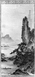 山の風景。