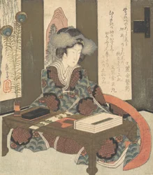 詩を書こうとしている女性、ca. 1820年。