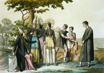 アイスランドの人々（カラー彫刻