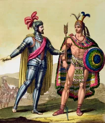 エルナンド・コルテスとモンテスマ2世の出会い、メキシコ、1519 c1820-1839