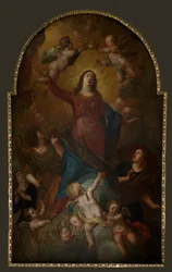 教区教会 (Sint-Walburgakerk)。 ペインティング。 ガスパール・ド・クライヤー。 1652