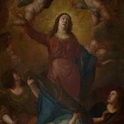 教区教会 (Sint-Walburgakerk)。 ペインティング。 ガスパール・ド・クライヤー。 1652