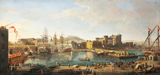 ガスパル・ファン・ウィッテル作「ナポリのドックランズ」（1652年または1653年～1736年