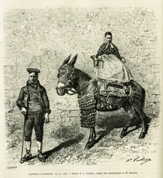 アンドラとアンドラ。エドワード・シャルトン（1807-1890）監督の『le tour du monde 1888』に掲載されたガストン・ヴイリエの『Le val d
