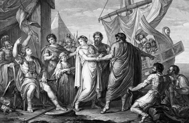 ブリセイスの喪失に対するアキレスの怒り、ドメニコクーネゴ作、1764年