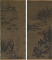雨の中の竹; 風に舞う竹