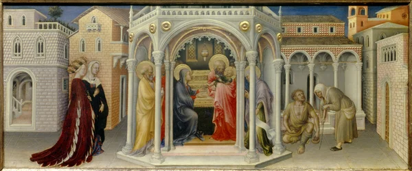神殿でのプレゼンテーション 木画 ジェンティーレ・ダ・ファブリアーノ（1370-1427）作 1423年 日0.26×0.66メートル