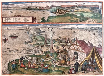スペインのカディス - ゲオルク・ブラウン作『Civitates Orbis Terrarum』所収、ケルン、1617年