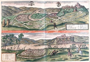 ハンガリーのエシュテルゴム - ゲオルク・ブラウン著「Civitates Orbis Terrarum」ケルン1617年所収