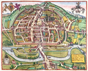 イングランド、エクスター-ゲオルク・ブラウン著『Civitates Orbis Terrarum』（ケルン、1617年）所収