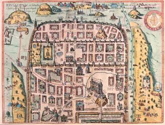 イスラエルのエルサレム - ゲオルク・ブラウン著『Civitates Orbis Terrarum』（ケルン、1617年）所収
