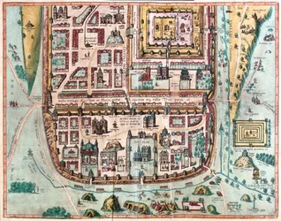 イスラエルのエルサレム -ゲオルク・ブラウン作『Civitates Orbis Terrarum』所収、ケルン、1617年