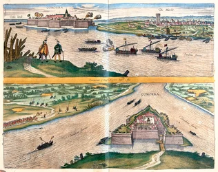 ハンガリーのコモロン - ゲオルク・ブラウン著『Civitates Orbis Terrarum』（ケルン、1617年）所収