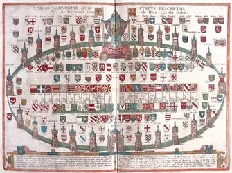 ベルギーのモンス - ゲオルク・ブラウン著『Civitates Orbis Terrarum』（ケルン、1617年）所収