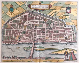 オルレアン（フランス）、ゲオルク・ブラウン著『Civitates Orbis Terrarum』所収、ケルン、1617年