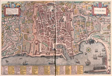 イタリア、パレルモ - ゲオルク・ブラウン作『Civitates Orbis Terrarum』（ケルン、1617年）所収