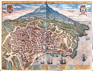 イタリア、パルマノーヴァ - ゲオルク・ブラウン作「Civitates Orbis Terrarum」ケルン1617年所収