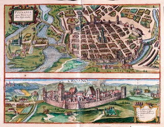 ポーランドのポズナン - クロスノ - ゲオルク・ブラウン作「Civitates Orbis Terrarum」ケルン1617年所収