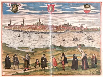 ドイツ、ロストック - ゲオルク・ブラウン作「Civitates Orbis Terrarum」ケルン1617年所収