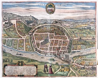 サント（フランス）-ゲオルク・ブラウン作『Civitates Orbis Terrarum』所収、ケルン、1617年