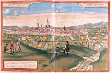 オーストリアのサンクト・ポルテン - ゲオルク・ブラウン作「Civitates Orbis Terrarum」ケルン1617年所収