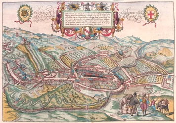 イタリア、ヴィットリオ・ヴェネト（トレヴィーゾ）のセッラヴァッレ - ゲオルク・ブラウン著「Civitates Orbis Terrarum」ケルン1617年所収