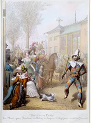 パリのイタリア人通りのマルディグラ ジョージ・エマニュエル・オピッツ（1775-1841）によるイラスト 19世紀 パリ、カルナヴァレ美術館