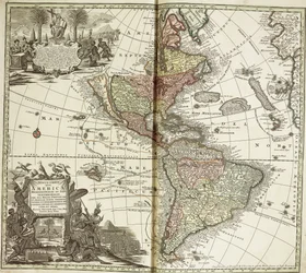 アメリカ大陸の地図、1744年