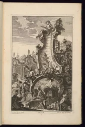 楽器のトロフィーを持った噴水のデザイン