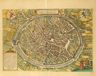 ゲオルグ・ブラウンの「Civitates Orbis Terrarum」によるブルージュの地図
