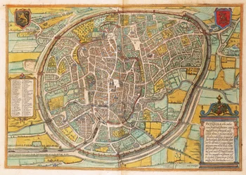 Georg BraunによるCivitates Orbis TerrarumのBruxellesの地図。