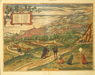 Georg BraunのCivitates Orbis Terrarumによるグラナダの地図