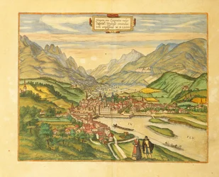 ゲオルグ・ブラウンの「Civitates Orbis Terrarum」よりインスブルックの地図