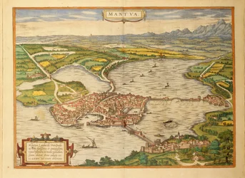 ゲオルグ・ブラウンの「Civitates Orbis Terrarum」よりマンチュアの地図