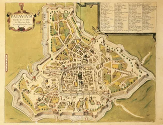 ゲオルグ・ブラウンの「Civitates Orbis Terrarum」によるパドヴァの地図