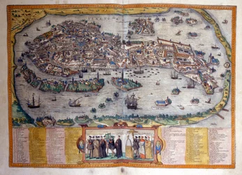 ブラウンとホーゲンベルグの地図「Civitates Orbis Terrarum」からのヴェネツィアの眺め