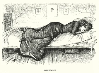 ジョージ・デュ・モーリアの「トリルビー」のイラスト（彫刻