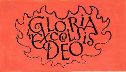 1970年代のExcelsis Deoのグロリア（紙のガッシュよりも透明度が高いインドのインク）