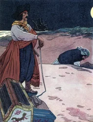 財務大臣は埋葬されている George Albert Williams (1875-1932) 1914年の "The boys book of pirates "からのイラスト。