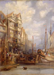 Grey Horse Inn, Quayside, Newcastle upon Tyne (油彩・キャンバス)