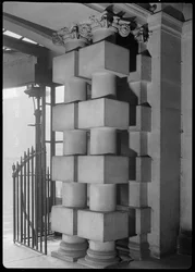 マンション ハウスと付属の手すり、ハイ ストリート、ドンカスター、1942 年。