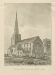 リッチフィールド-聖ミカエル教会：セピア色の絵