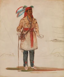 Ee-Tów-O-Kaum、川の両側、部族の首長、1836年。