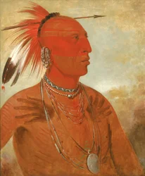 La-wáh-he-coots-la-shaw-no、勇敢なチーフ、Skidi Wolf Pawnee、1832 年。