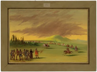 ラ・サールは、テキサスの大草原でスニ族インディアンの軍団と出会う。 1686年4月25日