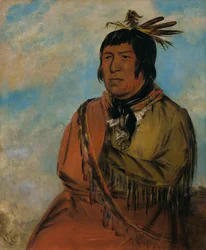 Na-pów-sa、夜に旅する熊、酋長、1830年。