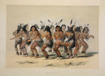ベアダンス、パブ。 1845年カラーリトグラフ。