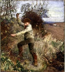 生け垣を刈る少年、1890