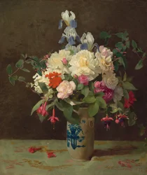 花瓶の花、1875 年。